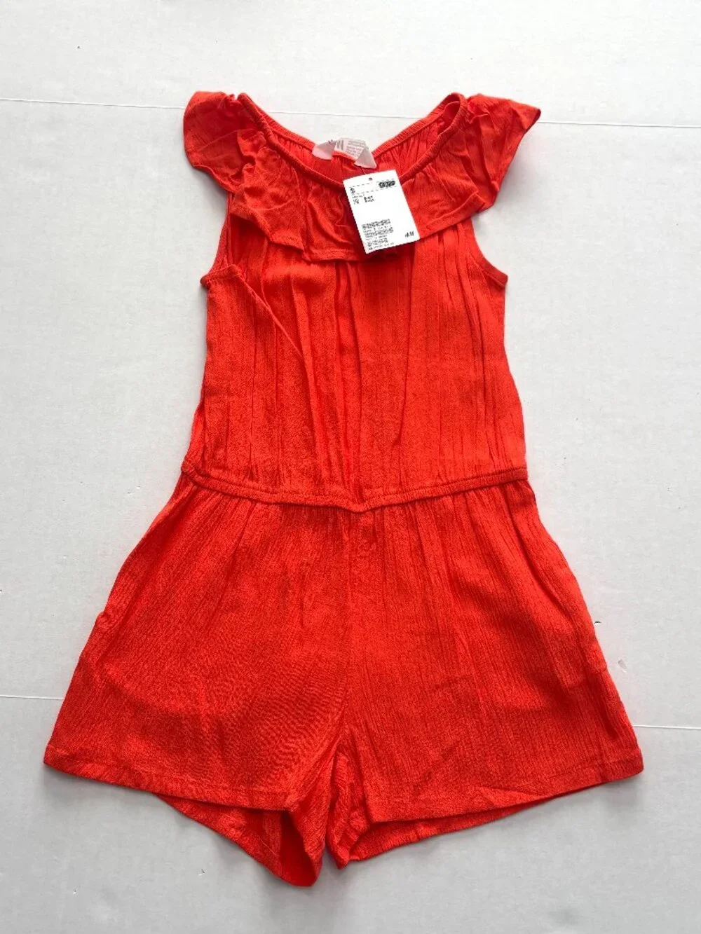 NWT H&M Girls Red/Orange Sleeveless Romper Size 5/6